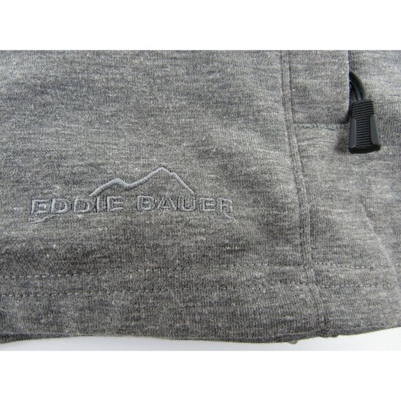 Eddie Bauer Womens Sweater L Grey Black Puffer Long Sleeve Half Zip Up - Picture 3 of 6